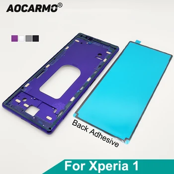 Aocarmo Pentru Sony Xperia 1 / J9110 / XZ4 Mijlocul Cadru Șasiu de Metal Bezel Placa Suport Panou Cu Adeziv Autocolant