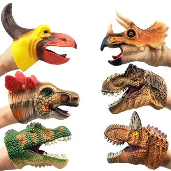 Papusa moale Dinosaure Păpuși de Mână Figura Cap de Animal Brațul Dino Toys Povești Pentru copii Cadou Modelul Lume