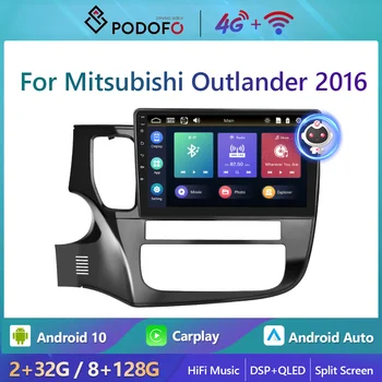 Podofo 2din Android 4G WiFi Radio Auto Pentru Mitsubishi Outlander 2016 Autoradio Carplay 8+128G Stereo Player Ai Voce de Muzică HiFi