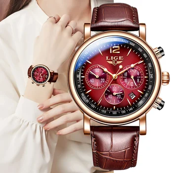 LIGE Moda Femei de Cuarț Ceas de Brand de Top de Lux Impermeabil Ceasuri Pentru Femei Luminos Calendar Ceasuri Relogio Masculino