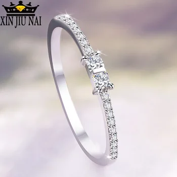 Mini eleganceS925 argint zircon simplu dulce student accesorii bijuterii papion inel de diamant Austriac curtoazie Fi angajate inel