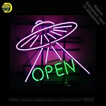 OZN Deschide Semne de Neon de Mana Becuri Neon Tub de Sticlă Decora Ferestrele de Afișare Sală de bere Bar Pub semn în aer liber de Publicitate pentru vânzare