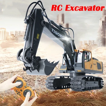 2.4 G RC Excavator basculanta Buldozer 11 Canale din Aliaj de Inginerie Vehicul RC Masini si Camioane Jucării Electronice Pentru Băiat Cadouri