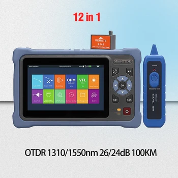 MINi OTDR 12 în 1 1310/1550nm 26/24dB 100 KM de Fibra Optica Reflectometru Ecran Tactil VFL OLS OPM Hartă Eveniment Cablu Ethernet Tester