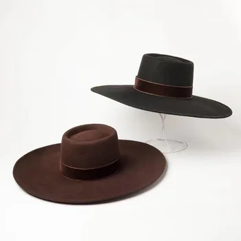 01912-HH8168b nou toamna IARNA lână solid Arate Stilul de moda pălării capac bărbați femei jazz pălărie panama