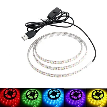 USB LED Strip Lumină 5V 2835 60LEDs/m Bandă Flexibilă cu Led-uri pentru TV de Fundal Decor Acasă de 0,5-5M Alb Cald Roșu Albastru IP21/IP65