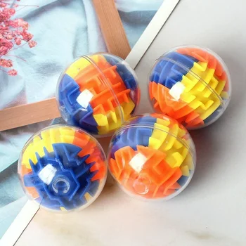 1BUC Plastic Transparent 3d Ball Labirint tridimensional Mingea Circular Rotativ Piesa de Învățământ Decompresie Jucărie