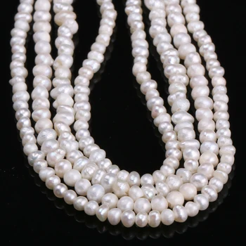 Naturale de apă Dulce Perle Margele Rotunde 100% Naturale, Perle pentru a Face Bijuterii Brățară Colier de 13 Inch Dimensiune de 3-4mm