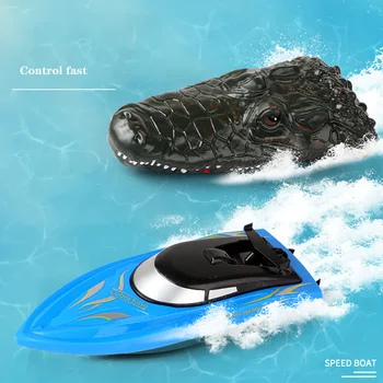 Control de la distanță Barci de Curse pentru Piscine și Lacuri Iaz Grădină Crocodil Cap Spoof Jucărie Mini Barca de Viteza Pentru Copii Cadouri
