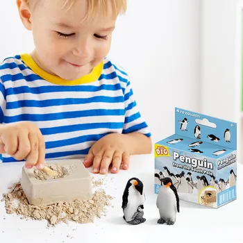 1buc Pinguin Jucării Sapa Tencuiala Bloc Pinguini dinozaur model Științific Explora Miniere Jucărie Pentru Copii cadouri Puzzle educatio
