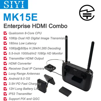 SIYI MK15E Mini HD Radio Portabil Sistem Transmițător de Control de la Distanță De 5,5-Inch Monitor 1080p 60fps 180ms FPV Japonia MIC Certificate