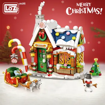 LOZ Mini Blocuri Noi de Craciun Casa particule Mici de mini blocuri cadouri de Crăciun pentru persoanele în vârstă de puzzle jucarii