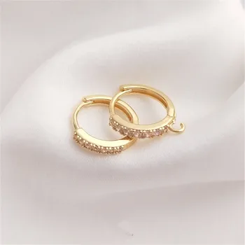 14K Aur Placate cu Zircon Cercel de inel deschis cu picătură inel Circular earclip DIY moda earclip accesorii