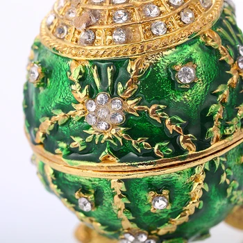 Flori Ou Faberge Cutie cu Cristale de Colectie Ou de Paște Suvenir Cutie de Bijuterii Caz