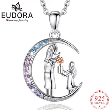 Eudora 2021 noi argint 925 mama și fiica pandantiv colier de flori doamnelor moda bijuterii potrivite pentru mama cadou