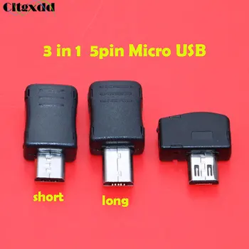 cltgxdd 1buc Micro USB 5 pini de sex Masculin conector Lung / Scurt / de Îndoit V8 port de sudare Date OTG interfață linie de DIY cablu de date