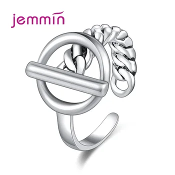 Trendy Deschiderea Baruri Inel Degetul Arătător Reglabil Lanț De Link-Ul În Formă De Inel Femei Argint 925 Bijuterii Cadou Pentru Petrecere