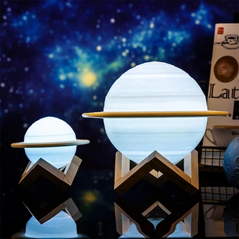 Imprimare 3D Saturn Lampa Acasă Decorare Dormitor Lumină de veghe LED Cu Telecomanda Pentru Copii de Craciun Cadou Lampa de Noapte