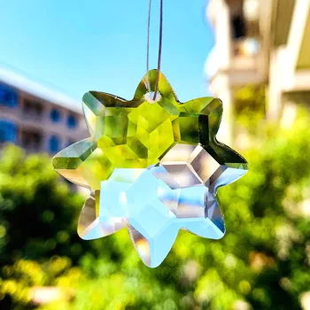 1 BUC Fulg de nea Crystal Prism Candelabru cu Cristale Pandantiv Suncatcher DIY Fereastra Agățat Ornament, din Sticlă Clară Floare de Cristal 37mm
