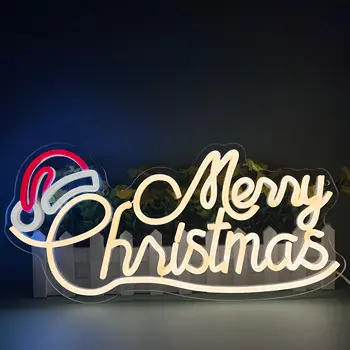 Crăciun fericit Led Neon pentru Perete Partid Decor Dormitor Camera de Bar Personalizate Lumina de Neon de Anul Nou Dormitor, Camera pentru Copii Cadou de Crăciun