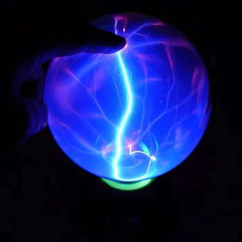 Sensibile 6 Inch Cu Plasmă Mingea Atinge Lampa Cu Plasmă Lampa De Noapte Magic Glob Lumini Tunete Fulgere De Lumină Noutate Jucarie Copii Cadouri