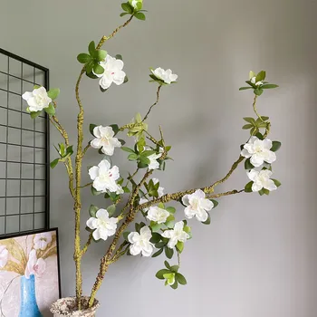 Lungi de lux albe mari de Azalee ramură, ușor pentru a forma flori Artificiale cu fals frunze de mătase+spuma flores pentru home decor nunta