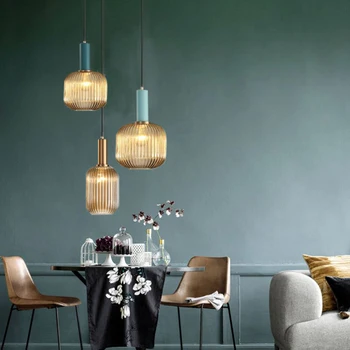 Amber Restaurant Nordic Agățat Pandantiv cu LED-uri Lumini Moderne Simplitate Combinație Gratuit DIY Stil Droplight Dormitor Lampă de Noptieră
