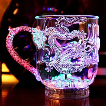 LED Flash Magic de Schimbare a Culorii Dragon Cana de Apa Activat de Lumina-Up Bere, Cafea, Lapte, Ceai, Vin, Whisky Bar Cana de Călătorie Cadou Taza 1 buc