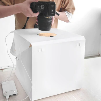 24.5x22x22cm Mini Pliere Studio Difuză Moale Casetă Lightbox Cu Dublu LED 6 Fotografii în Culori de Fundal Studio Foto Cutie