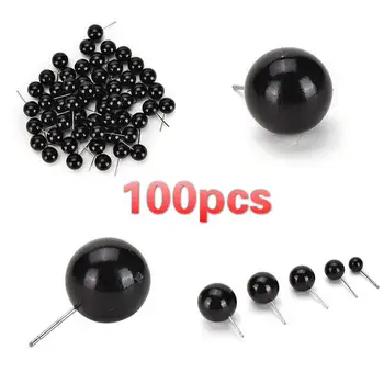 100buc 4-14mm Fasole Neagra Tip Ochii Mingea Butonul de Bricolaj, jucarii ochi Accesorii negre Ac păpușă jucărie cu pin pentru diy împâslire