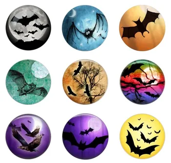 De vânzare la cald 5pcs16mm20mm25mm Halloween Bat Cu Lună Plină Goth Foto Manual de Sticlă Picătură de Stil Cabochons Accesorii Bijuterii