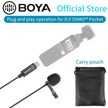 BOYA BY-M3-OP Clip-on Digital, Microfon Lavaliera pentru DJI OSMO™ Buzunar Stabilizator Gimbal USB Tip-C Vlog Film Înregistrare Video