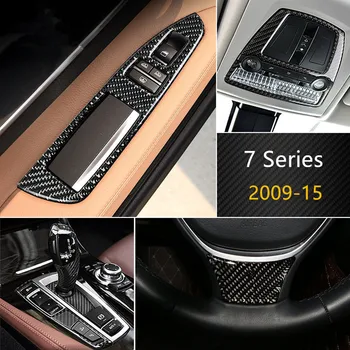 Consola centrala Rama decor capac ornamental pentru BMW Seria 7 730 740 750 2009-15 fibra de Carbon de styling Auto accesorii de Interior