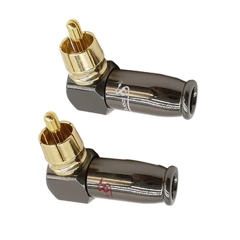 1Pair Unghi Drept de 90 de Grade RCA Male Plug Lipit Conectorul în Formă de L Adaptor Audio-Video Cablu cu Conectori