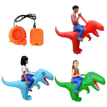 Gonflabile Adulți Copii De Echitatie Costum De Dinozaur Mascarada Cosplay Faunei Sălbatice