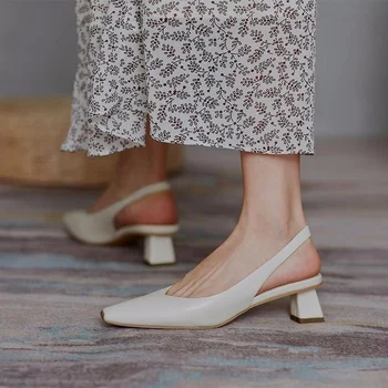 Primavara-Vara 2022 Nou Stil francez Femeile care Poartă Pantofi Toc Gros Sandale Romane cu Toc Femei Pantofi pentru Femei