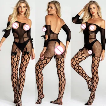 exy Lenjerie de Corp Ciorapi sex Feminin Erotice Femei Sexy Deschis Picioare Lenjerie Subțire Transparent Body Costume Cosplay