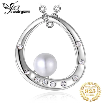 JewelryPalace Shell Pearl Argint 925 Pandantiv Colier pentru Femei Declarație de Moda Piatră prețioasă Colier Bijuterii Fara Lant