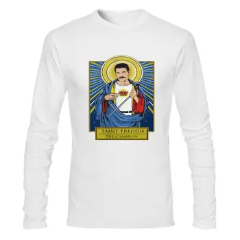 Omul De Îmbrăcăminte Saint Freddie Mercury T-Shirt Pentru Bărbați Hip Hop Regina Trupa Caracter Vocal 100% Bumbac Streetwear Tamponare