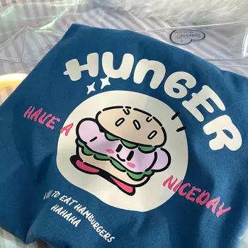 Ins Super Drăguț Desene Animate Burger Kawaii Tricouri Femeie Din Bumbac Material Maneca Scurta Topuri Harajuku Japonia Stil 2022 Moda