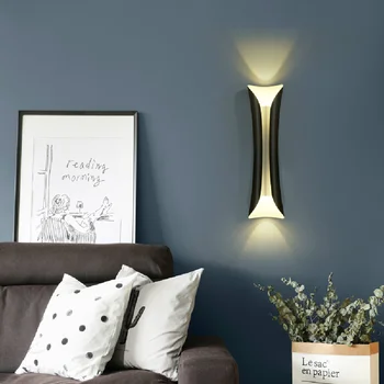 E27 Nordic Alb sau Negru Lumini de Perete pentru TV Decorațiune de Perete LED Lampa Pentru Noptiera Dormitor Fier de Perete Simplu-Tranșee