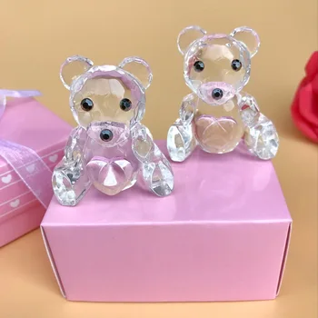 50PCS Petrecere de Aniversare Cadouri Alegere Cristal Colectia Teddy Bear Figurine -Roz Pentru Fetita Duș Favoruri TRANSPORT GRATUIT
