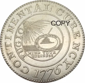 Statele Unite Ale Americii 1 Dolar Continental Dolar Moneda 1776 Alama Placat Cu Argint Copia Fisei
