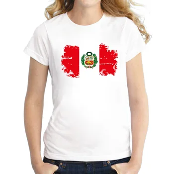 BLWHSA Peru Steag Național de Design de tricouri Pentru Femei Maneci Scurte din Bumbac Tricouri Peru Fanii Majorete Casual Femei Top Tee