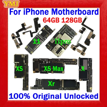 De 64GB, 128GB, 256GB Pentru iPhone 11 Pro Max X XR XS MAX Placa de baza Cu/Fără față ID-ul,Nu ID-ul de Cont de logica bord Testat de Lucru St