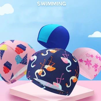 Moda Copii Elastica de Desene animate de Imprimare Înot Capace de Sport, Piscină Drăguț Baie Înot Pălărie pentru Copii Copii Băieți Babys Capace de Înot