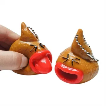 Mini Amuzant Drăguț Creativ SqueezeTongue Pop Jucărie Glumă Recuzită Caca cheie lanț pandantiv decoratiuni de Halloween cadouri