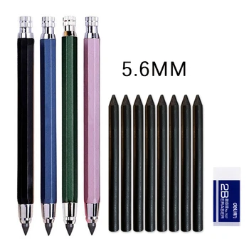 5.6 mm Metal Creion Mecanic Set 2B/4B/6B/8B Art Automată Creioane cu 8Pcs Creion Rezerve pentru Desen Scris de Papetărie