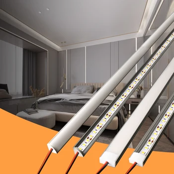 2-10 BUC 0.5 m de Argint Profil de Aluminiu DIY LED-uri de Lumină Bar Canal Titularul Acoperă Lăptos Cabinet Dulap Liniar Benzi de Lumină pentru tavan