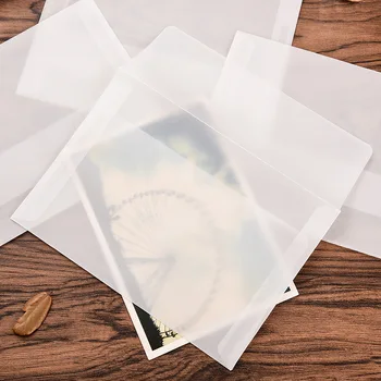 5 Buc/Lot Personalizate Plic Transparent Translucid Plicuri de Hârtie, Setați Scrisoare Vintage Invitatie de Nunta Plicuri pentru Carduri